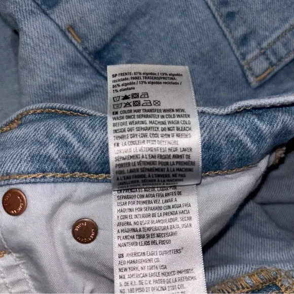 American Eagle Outfitters Mid-Light Wash Stovepipe Jeans Women’s Size 4 Long - Picture 7 of 7